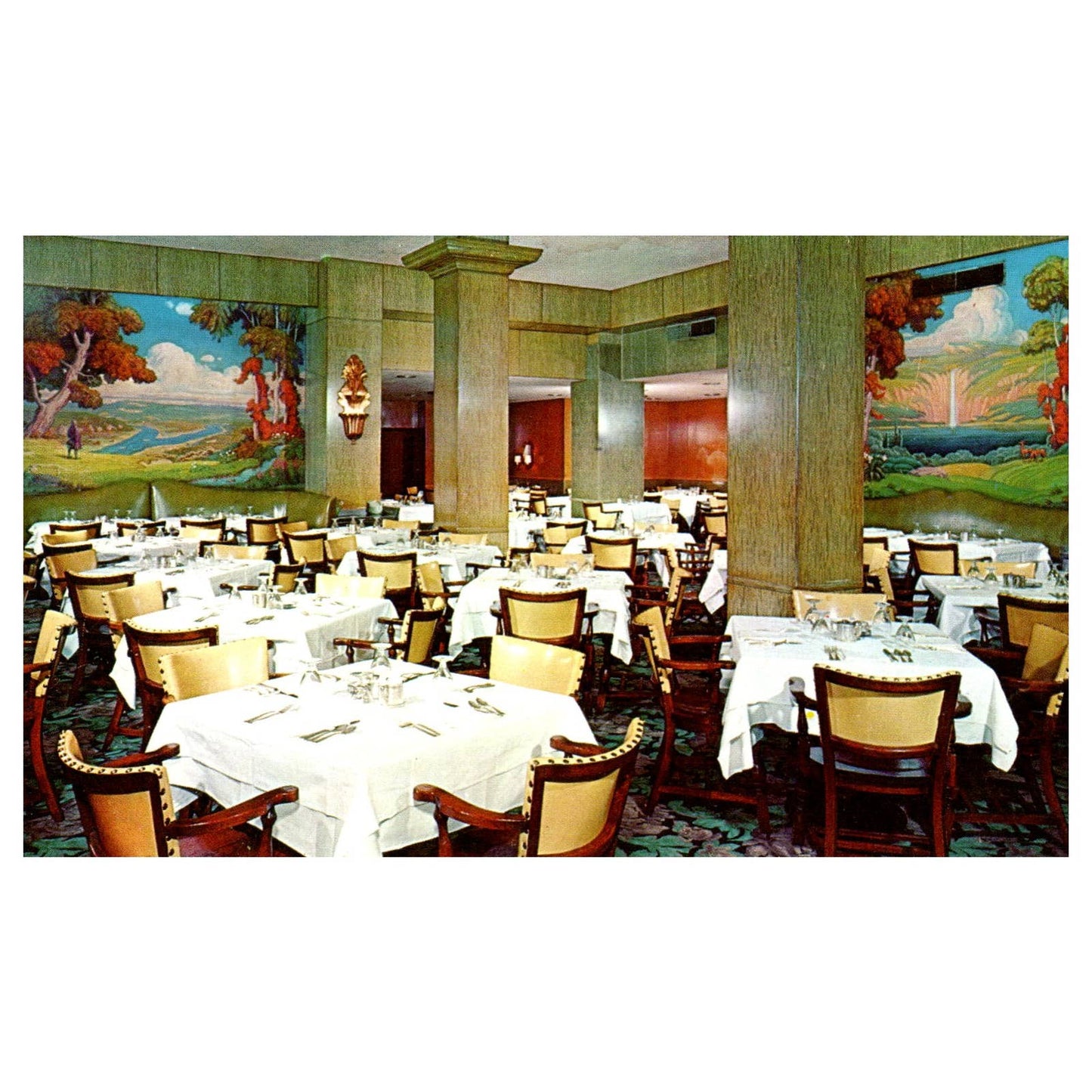 Vintage Postcard - The Pick-Roosevelt Hotel Sylvan Room Pittsburgh PA TJ7-1