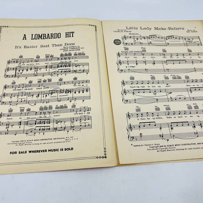 1938 Little Lady Make Believe Eddie Cantor Nat Simon Charlie Tobias Sheet Music