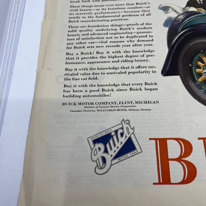 1928 Saturday Evening Post Centerfold Color Buick Automobile Ad FL4