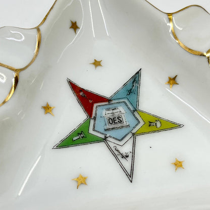 Vtg Order Eastern Star OES Lefton Trinket Dish Ashtray Masonic Souvenir 4” TF5