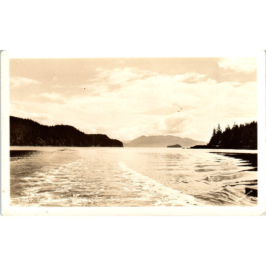 View of Alaskan Waters RPPC Alaska Original Postcard P2-6