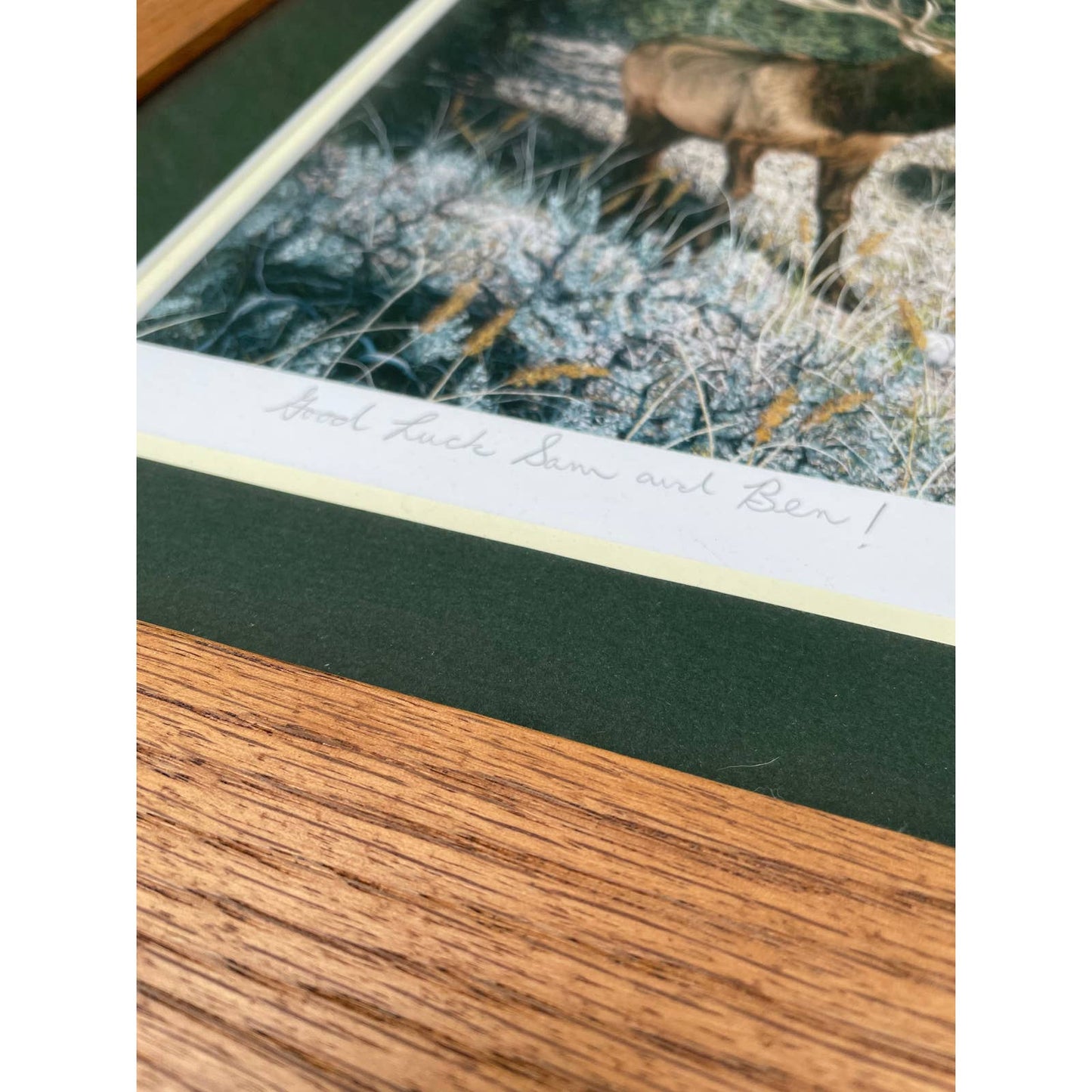 Vintage Signed Framed and Matted Print Patrick Gibbs Hunting “King of the Hill”