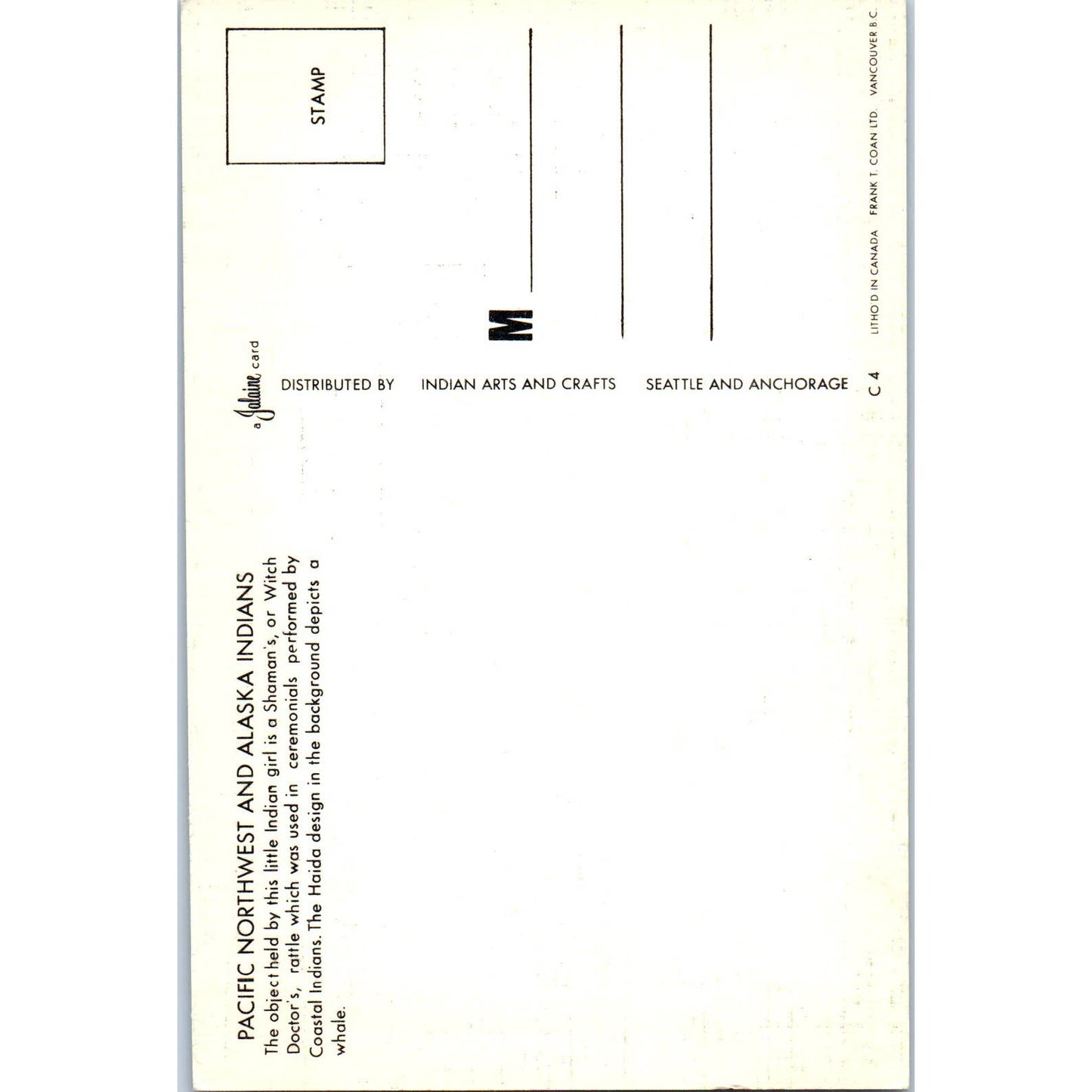 Pacific Northwest and Alaska Indians Original Postcard TK1-29