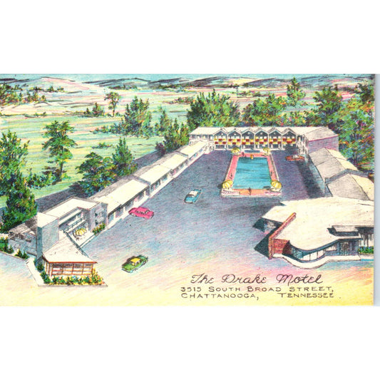 The Drake Motel Chattanooga Tennessee - Original Postcard TJ7-RP2