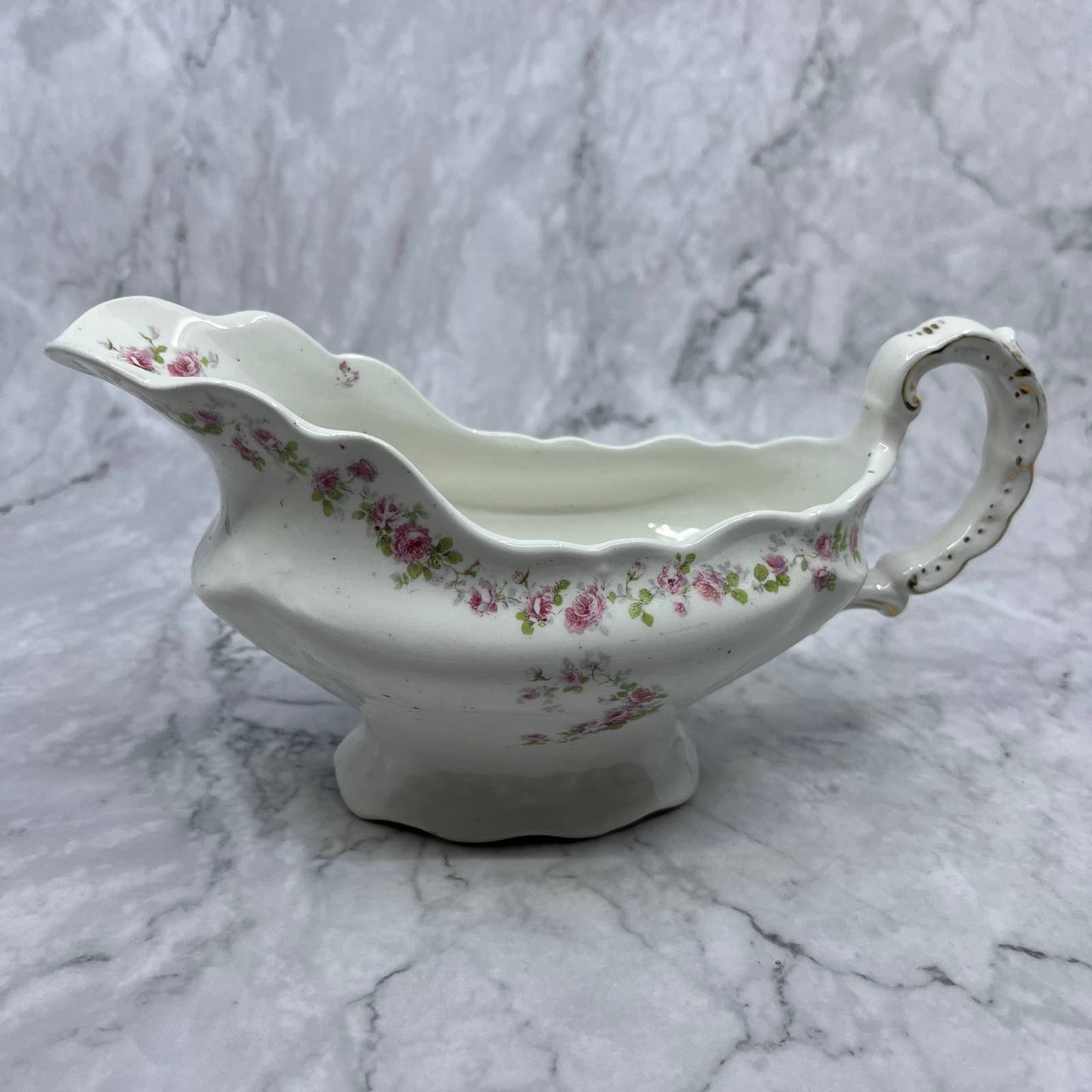 Antique John Maddock And Sons Royal Vitreous China Porcelain Gravy Boat TA1