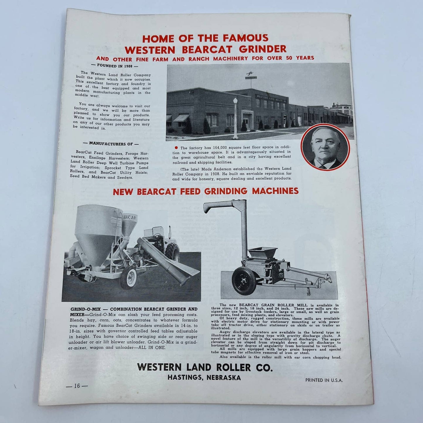 1962 Western BearCat Feed Grinders Advertising Booklet Hastings NE TH7