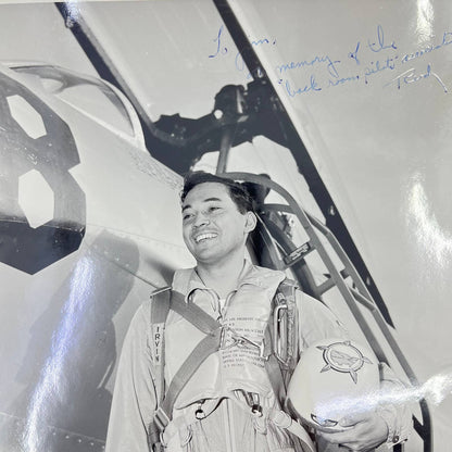 1940s WWII Signed Photo Flight Test Pilot Hughes Aircraft Rudy Irvin 8x10” AB1