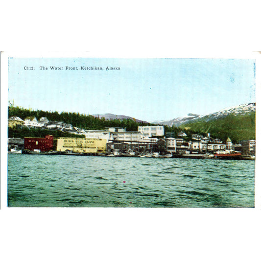 The Waterfront - Ketchikan Alaska Original Postcard TK1-30
