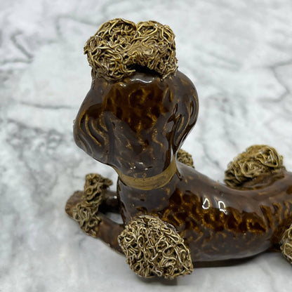 1950s Brown Spaghetti Poodle Dog Porcelain 4x3 TJ1