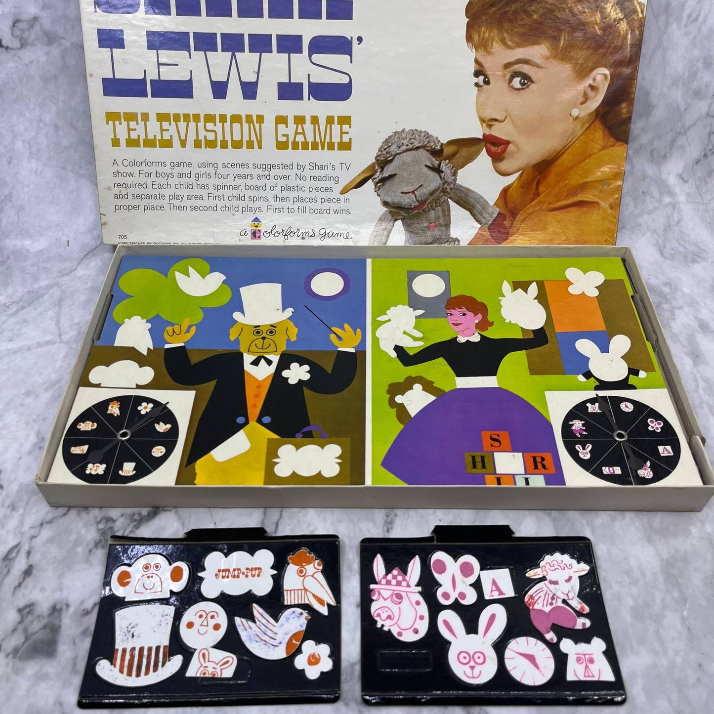 Shari Lewis Lamb Chop Television Game Colorforms Adventure Play Set 1962 TJ7