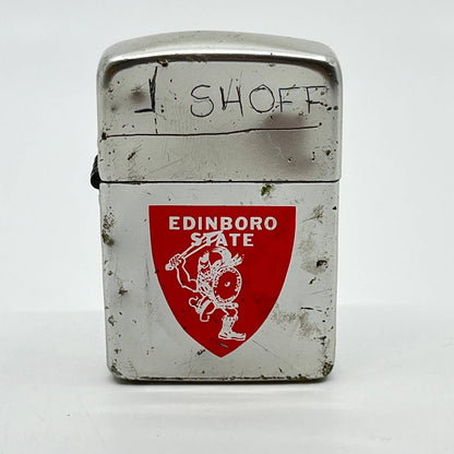 1950s Metal Zippo Lighter Edinboro State College Pennsylvania SC6