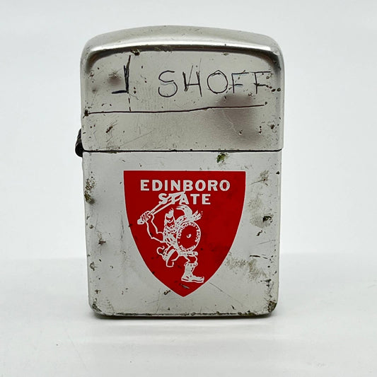 1950s Metal Zippo Lighter Edinboro State College Pennsylvania SC6