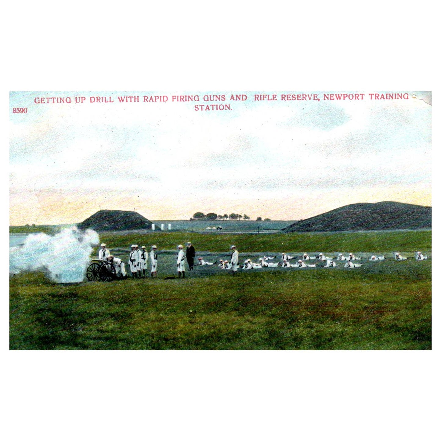 Rapid Fire Drills Newport Training Station - Original Postcard TJ8-5