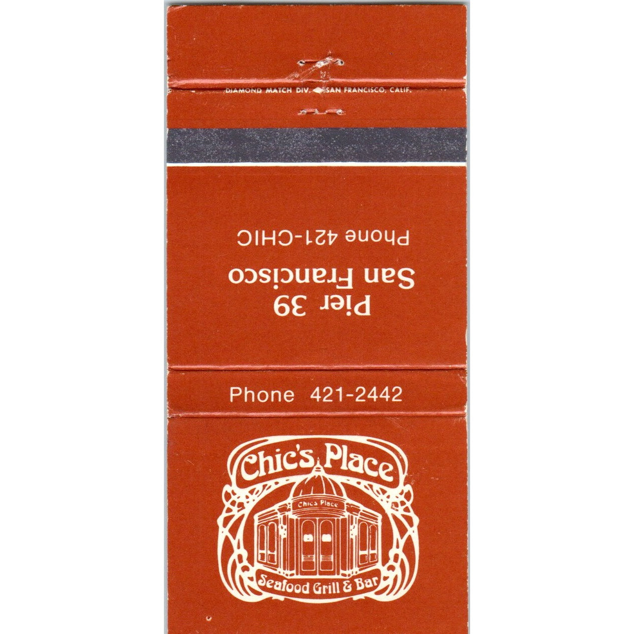 Chico's Place Grill & Bar San Francisco CA Advertising Matchbook Cover MM9-6
