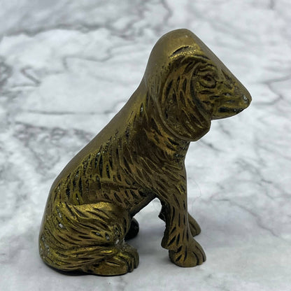 Vintage Action Solid Brass Golden Retriever Dog Figurine Paperweight 3” TE2