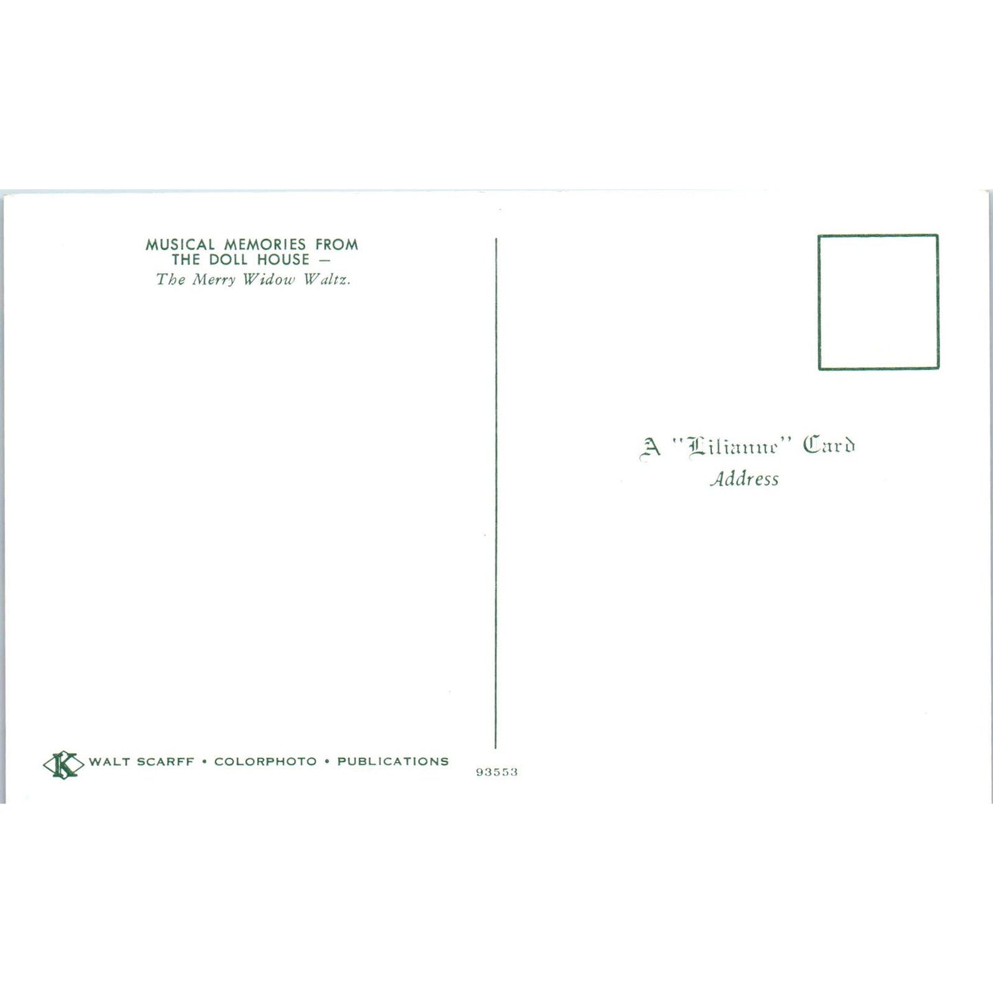 Musical Memories from the Doll House - A Lilianne Card Original Postcard PB2