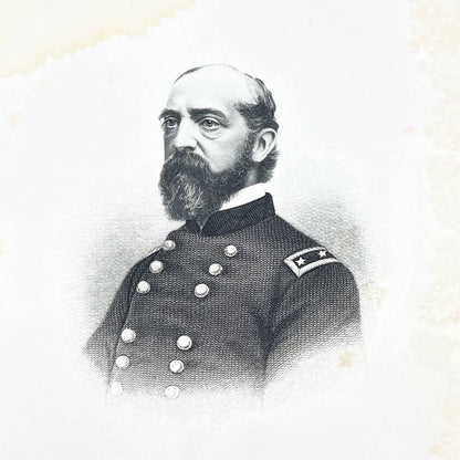 1882 Original Steel Art Engraving - Union General George Meade 9x5.75" AC3