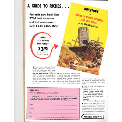 Treasure Trails of The Old West Magazine - Lost Mines Sunken Gold Winter 1973 M6