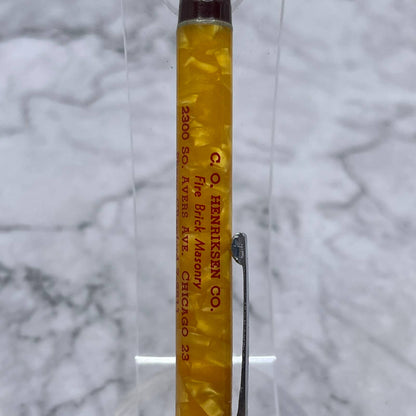 Marble Celluloid Mechanical Pencil C.O. Henriksen Fire Brick Masonry Chicago SE6