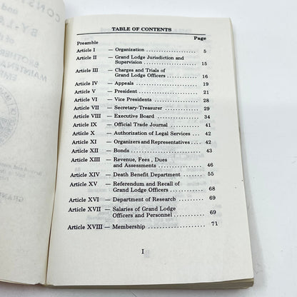 1982 Constitution & By-Laws Brotherhood of Maintenance of Way Employees H5-3