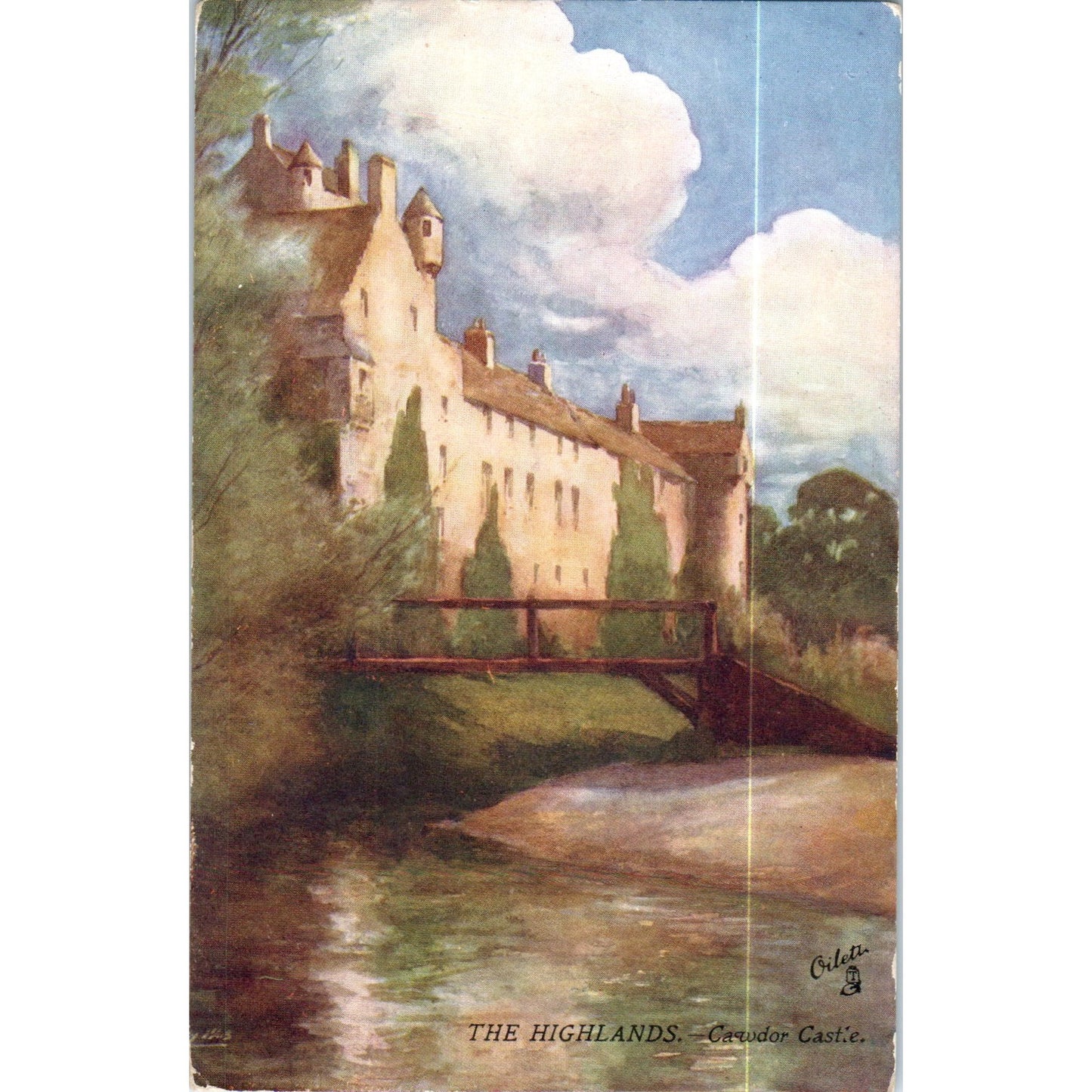 The Highlands - Cawdor Castle Raphael Tuck Oilette Original Postcard P3-2
