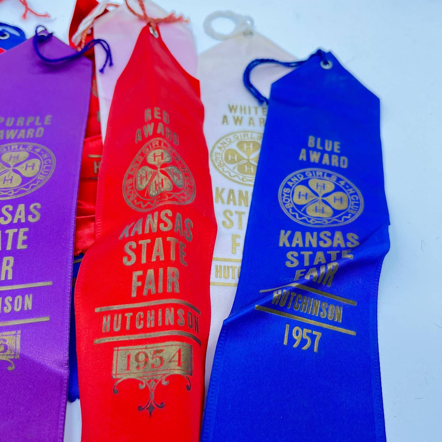1950s Lot of Prize Ribbons Kansas State Fair 4-H Fair Hutchinson Kansas TA3-4