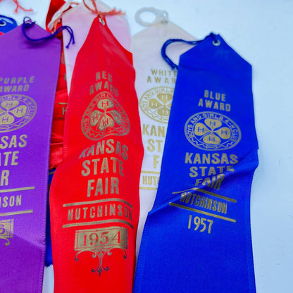 1950s Lot of Prize Ribbons Kansas State Fair 4-H Fair Hutchinson Kansas TA3-4