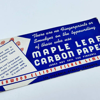 c1940s Vintage Blotter Card Maple Leaf Carbon Paper Toronto Canada SC9