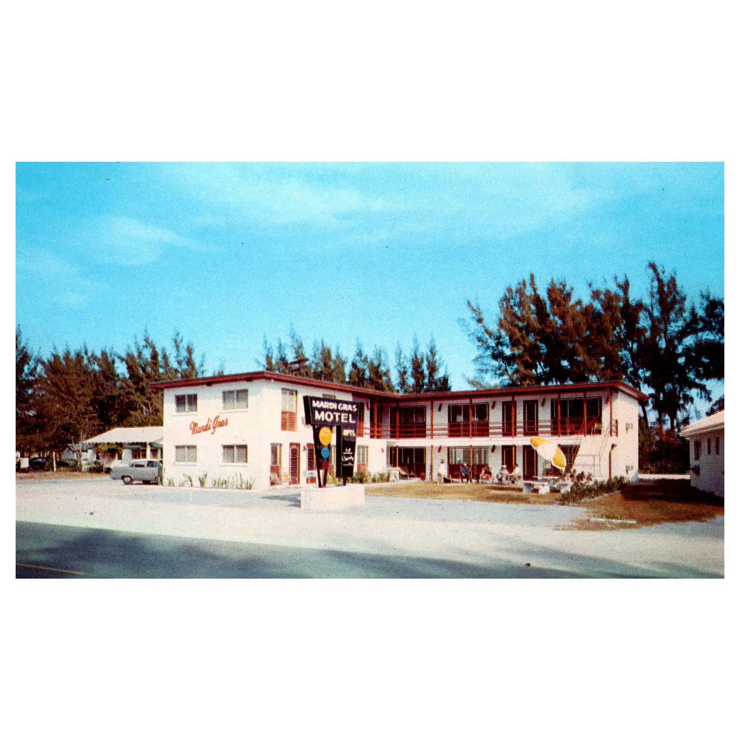 Mardi Gras Motel Treasure Island FL Theo & Anita Fournier - Postcard TJ8-1