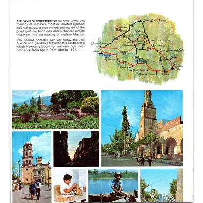 1960s The Independent Route, Mexico Tourist Fold Out Brochure TH2-SF1