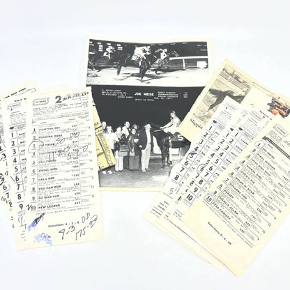 1970s Original Horse Race Winner Photo "Joe Miese" w Racing Forms & Ephemera AC5