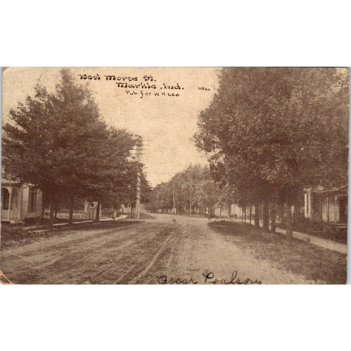 c1910 RPPC Postcard West Morse St. Markle Indiana Pub for W.H. Lee SF2