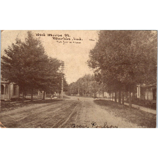 c1910 RPPC Postcard West Morse St. Markle Indiana Pub for W.H. Lee SF2