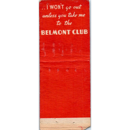 Belmont Club Chinese Cuisine Dancing Miami FL Advertising Matchbook Cover MM9-10