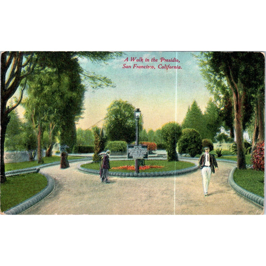 A Walk in the Presidio, San Francisco CA Original Postcard P2-4