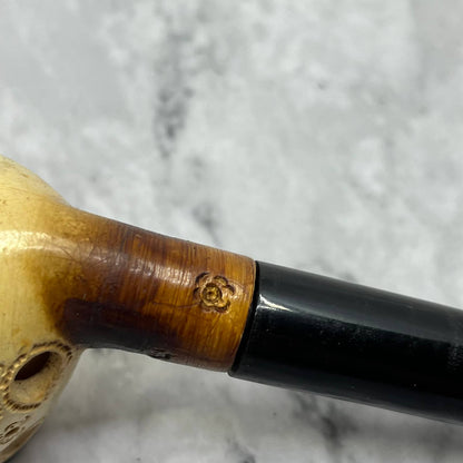 Vintage Straight Apple Lattice Block Estate Smoking Pipe TJ9-1