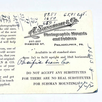 1920s Blotter A. Sussman & Co. Photographic Mounts & Folders Philadelphia AB8