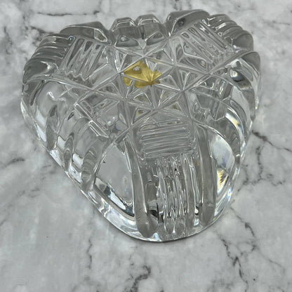 Vintage Kristaluxus Heavy Lead Crystal Ashtray With Star Pattern 5" TD6