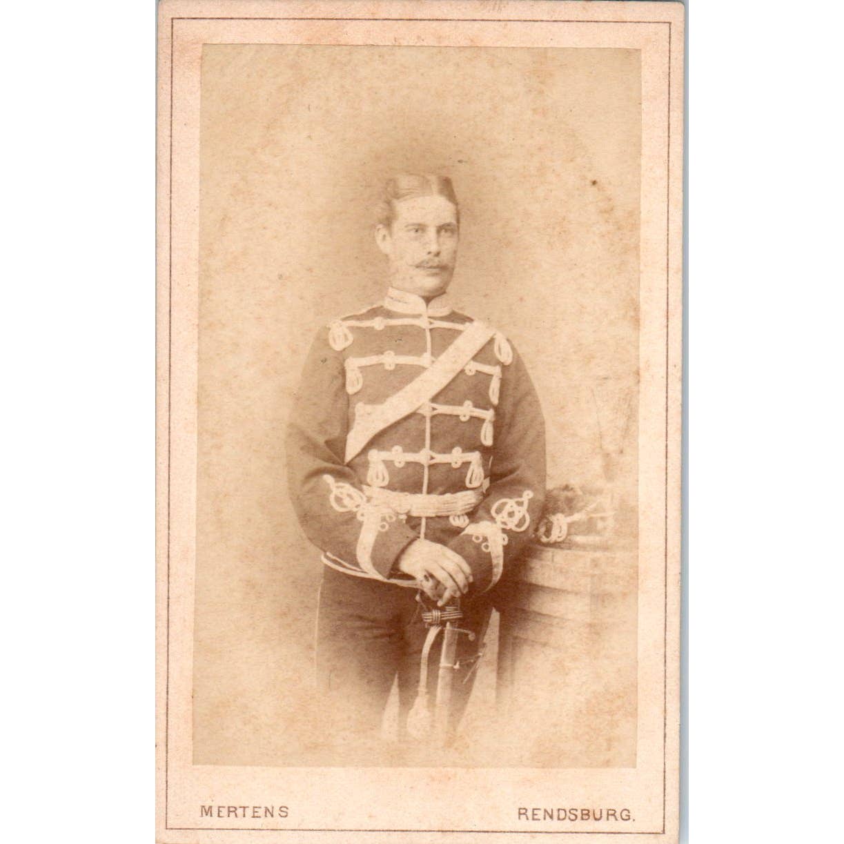 c1880 German Military CDV Cabinet Photo Card - Ludwig Mertens Rendsburg EA3