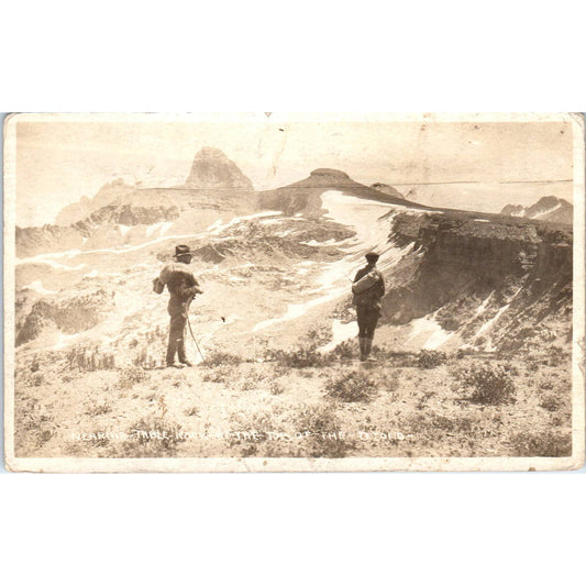 Antique RPPC Postcard Nearing Table Rock at the Top of the Tetons SE8