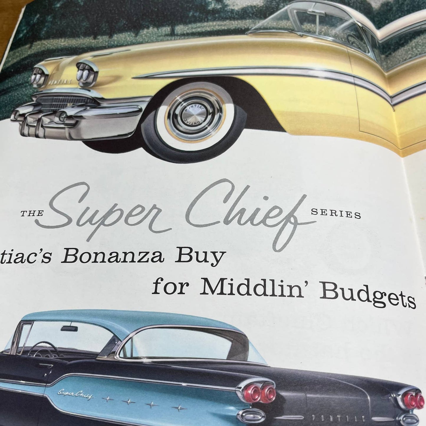 1958 Pontiac Full Color Deluxe Sales Brochure Bonneville Chieftain Super Star B4