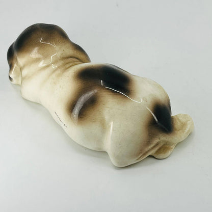 Vintage Sleeping Beagle Puppy Dog Figurine Hand Painted Porcelain Ceramic 4” SA5