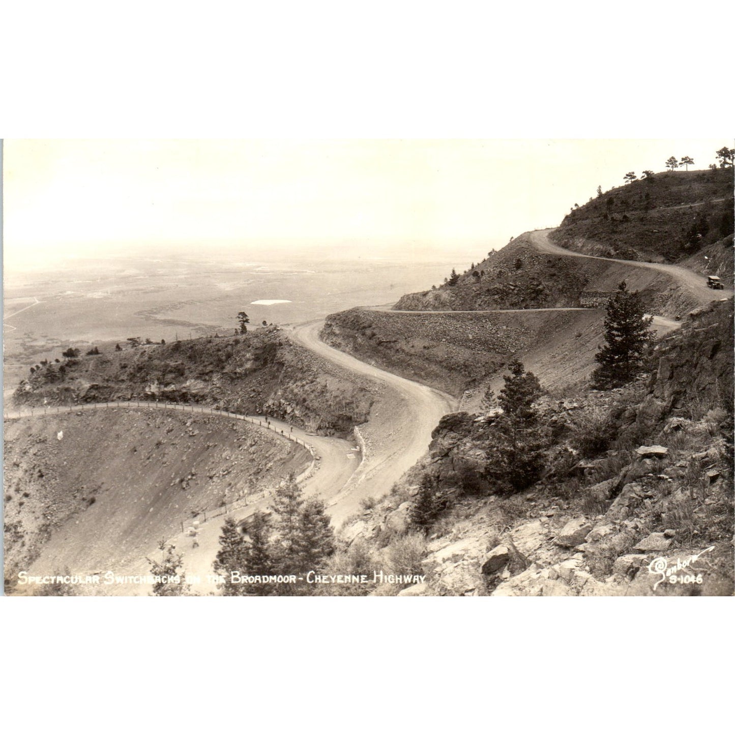 Switchbacks on the Broadmoor Cheyenne Highway RPPC Original Postcard P1-11