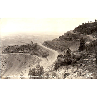 Switchbacks on the Broadmoor Cheyenne Highway RPPC Original Postcard P1-11