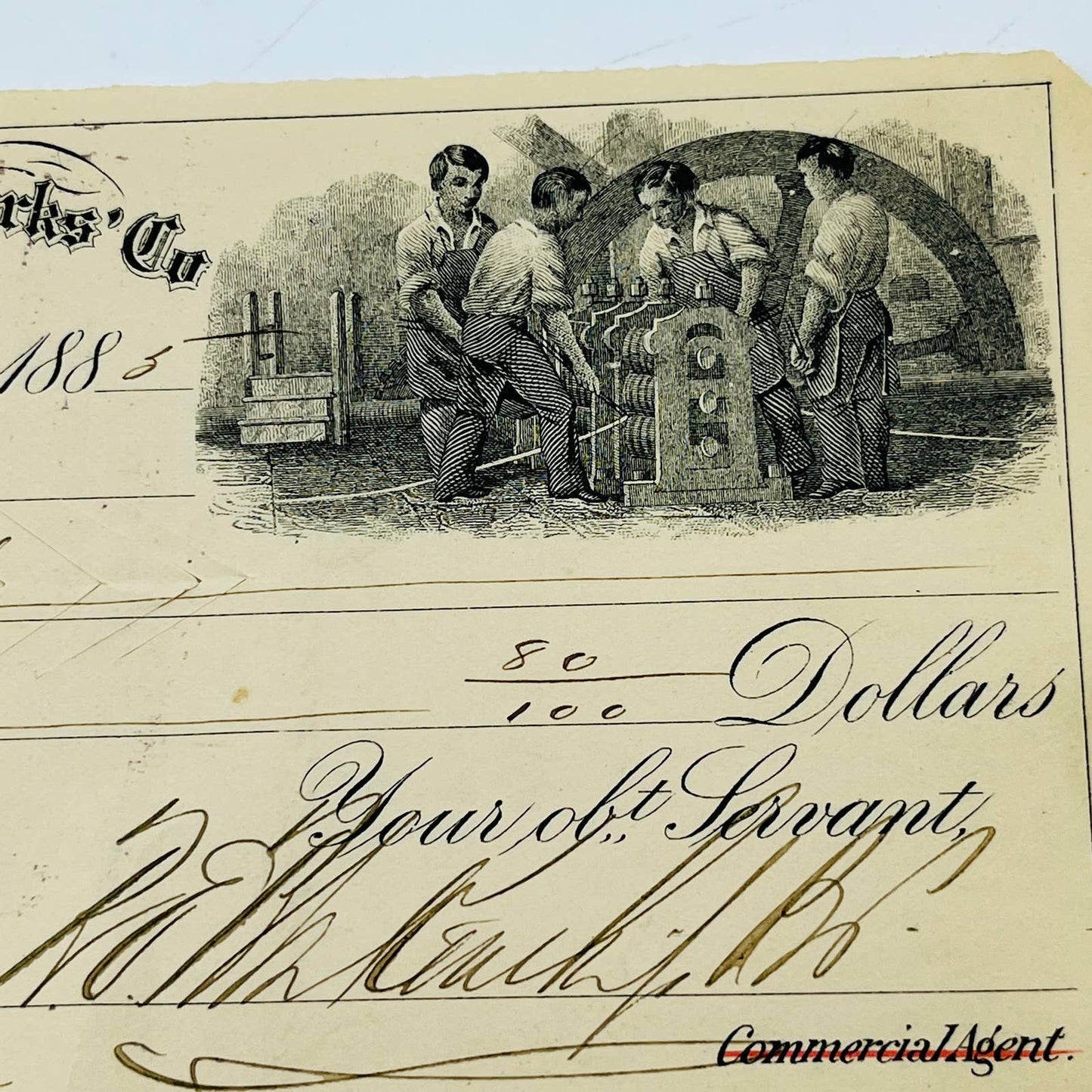 1885 Bank Check Old Dominion Iron Nail Works Nathan Lane’s Sons Richmond VA AA5