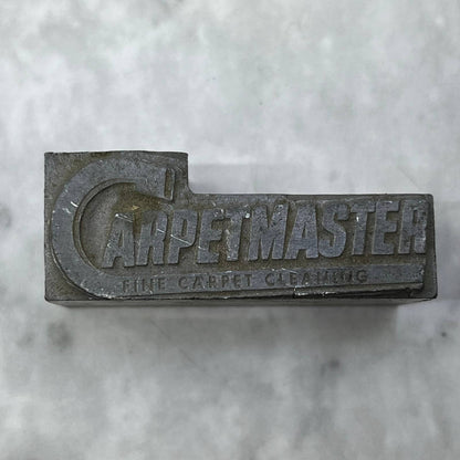 Vintage Letterpress Printers Block Plate Carpetmaster Fine Carpet Cleaning TJ518