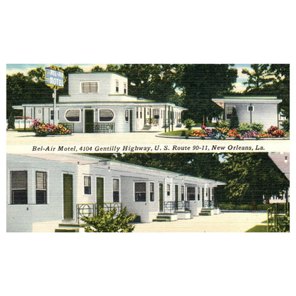 Bel-Air Motel New Orleans Louisiana F.F. Fullmer & Sons - Postcard TJ8-2