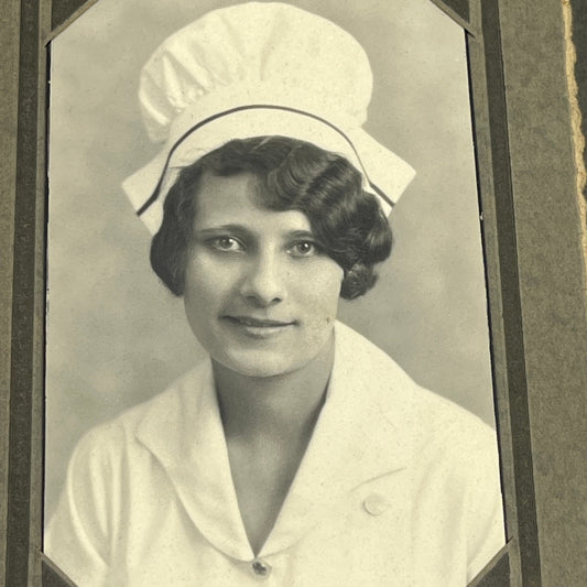 c1900 Victorian Nurse in Bonnet Coif Photo Payton Studio Colorado Springs H4-6