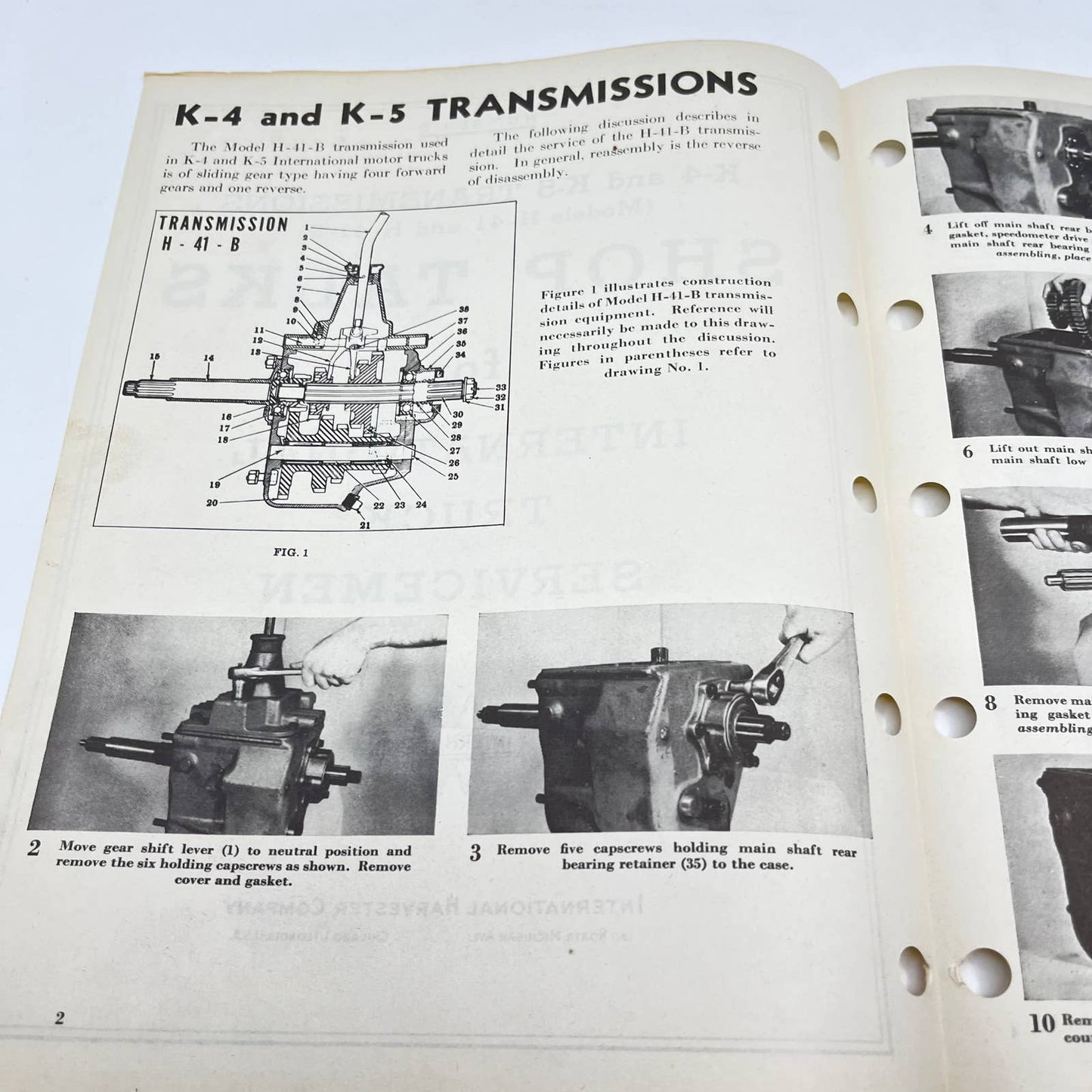 1940s Shop Talks for International Truck Servicemen #9 K4 K5 Transmissions TF8