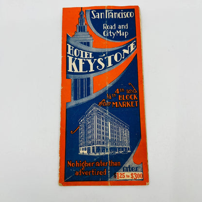 1939 SAN FRANCISCO HOTEL KEYSTONE MAP PAMPHLET WORLD’S FAIR GOLDEN GATE EA1